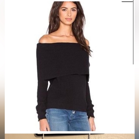 Lovers + Friends black off shoulder sweater - Picture 2 of 6
